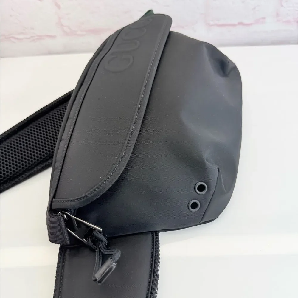 Gucci Nexus Web Interlocking Black Belt Bag Unisex NEW